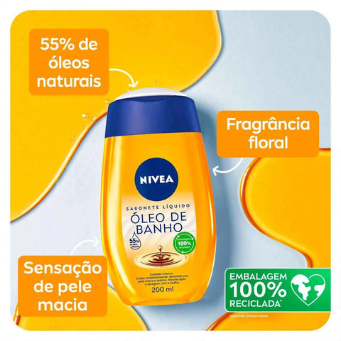 Sabonete Nivea Óleo Para Banho Líquido Com 200Ml