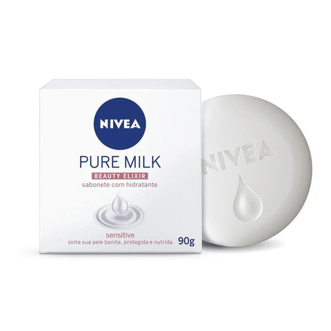 Sabonete Nivea Pure Milk Sensitive Barra, 6 Unidades Com 90G Cada, Leve Mais Pague Menos