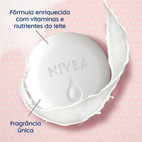 Sabonete Nivea Pure Milk Sensitive Barra, 6 Unidades Com 90G Cada, Leve Mais Pague Menos