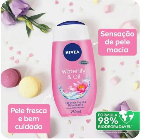Sabonete Nivea Waterlily & Oil Lírio D'Água, Líquido Com 250Ml