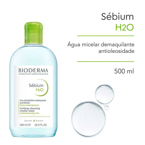 Água Micelar Demaquilante Bioderma Sébium H2o Antioleosidade Com 500ml
