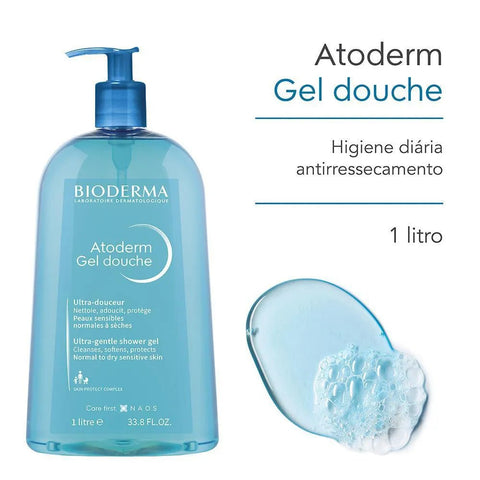 Bioderma Atoderm Gel de Banho Corporal Hidratante 1l