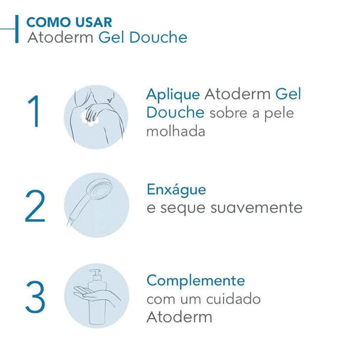 Bioderma Atoderm Gel de Banho Corporal Hidratante 1l