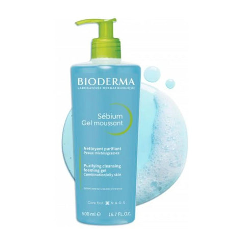 Bioderma Sébium Gel de Limpeza Pele Acneica e Oleosa Azul - 500ml