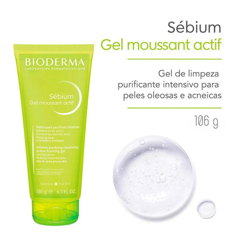 Bioderma Sébium Gel Moussant Actif Gel de Limpeza 106g