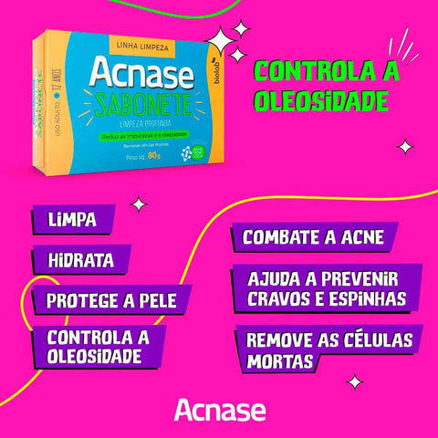 Sabonete Facial Acnase Clean Limpeza Profunda 80G