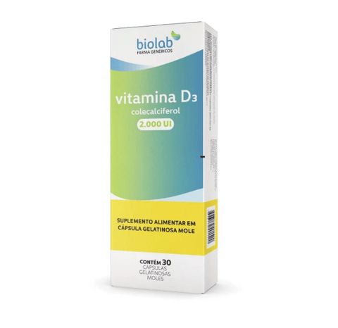Vitamina D (Biolab) 2.000 UI - 30 Unidades - Cápsula