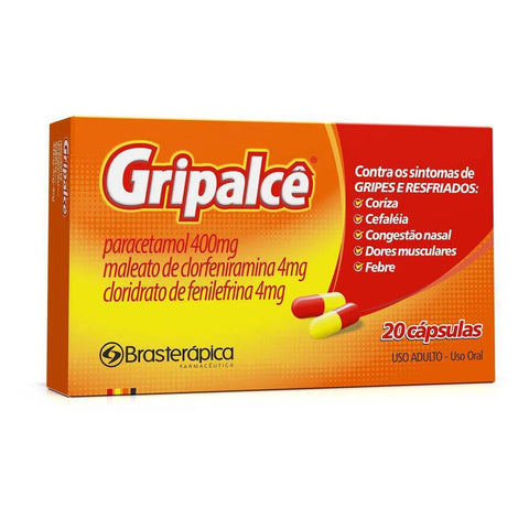 Gripalcê 400mg + 4mg + 4mg - 20 Unidades - Cápsula