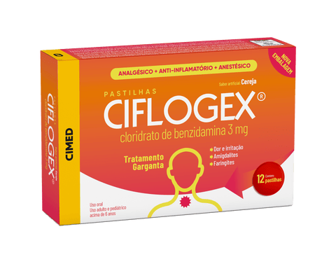 Ciflogex  Cereja - 12 Unidades - Pastilha