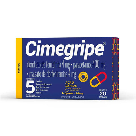 Cimegripe 400mg + 4mg + 4mg - 20 Unidades - Cápsula