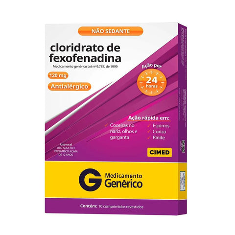 Cloridrato de Fexofenadina (Cimed) 120mg - 10 Unidades - Comprimido