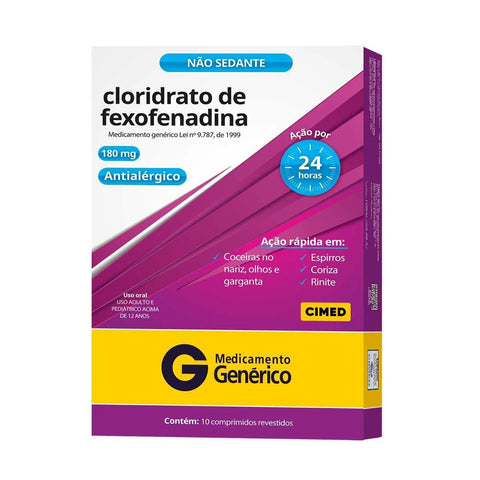 Cloridrato de Fexofenadina (Cimed) 180mg - 10 Unidades - Comprimido