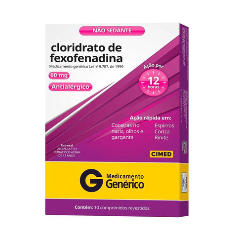Cloridrato de Fexofenadina (Cimed) 60mg - 10 Unidades - Comprimido