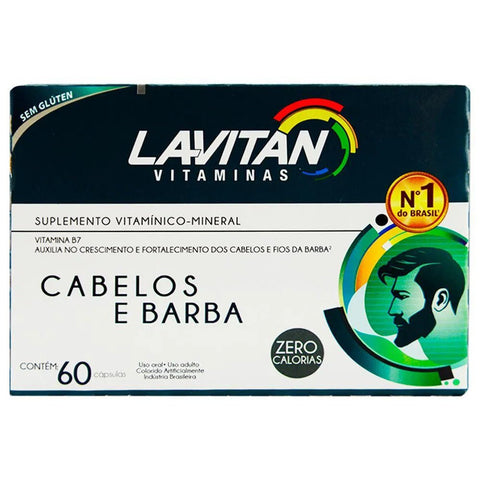 Polivitamínico Lavitan Cabelos e Barba 60 Unidades - Cápsula