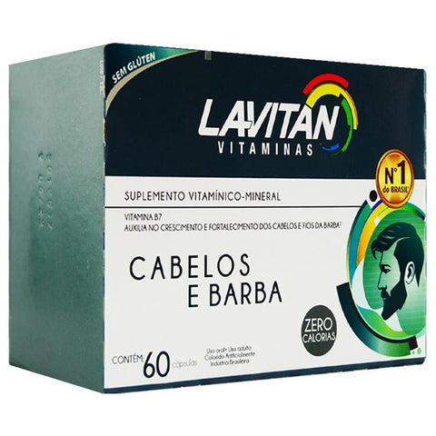 Polivitamínico Lavitan Cabelos e Barba 60 Unidades - Cápsula