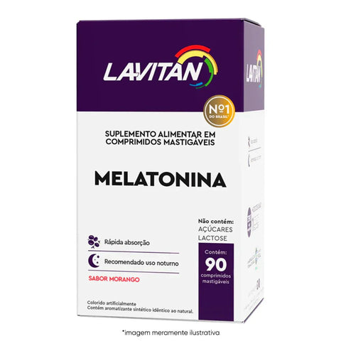 Lavitan Melatonina Morango - 90 Unidades - Comprimido