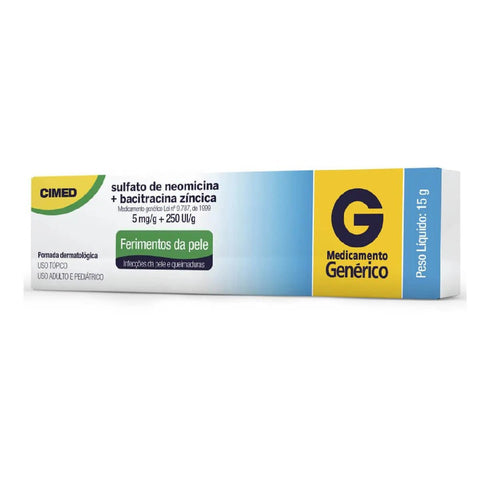 Sulfato de Neomicina + Bacitracina Zíncica (Cimed) 5mg/g + 250UI/g - 15 g - Pomada