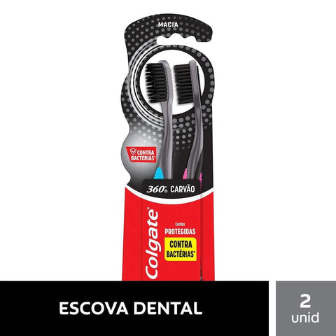 Escova de Dente Colgate 360º Black Leve 2 e Pague 1 Unidade