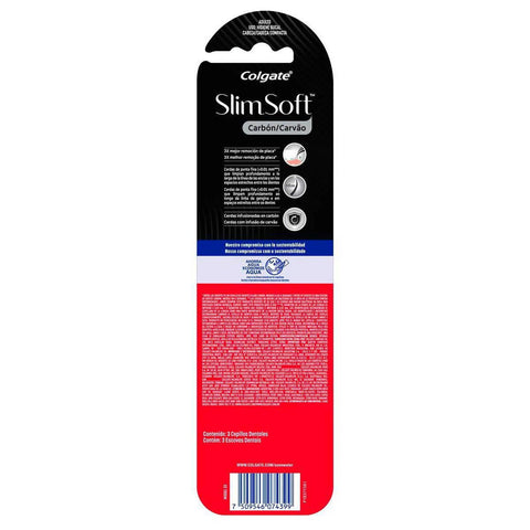 Escova de Dente Colgate Slim Soft Suave, Black Com 3 Unidades