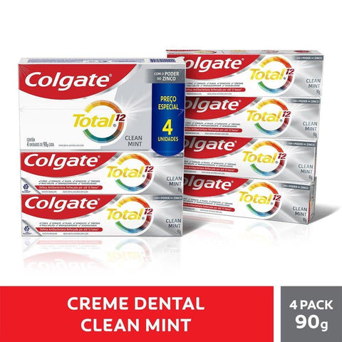 Pasta de Dente Colgate Total 12 Clean Mint 4 x 90g
