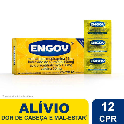 Engov 15mg + 150mg + 150mg + 50mg - 12 Unidades - Comprimido