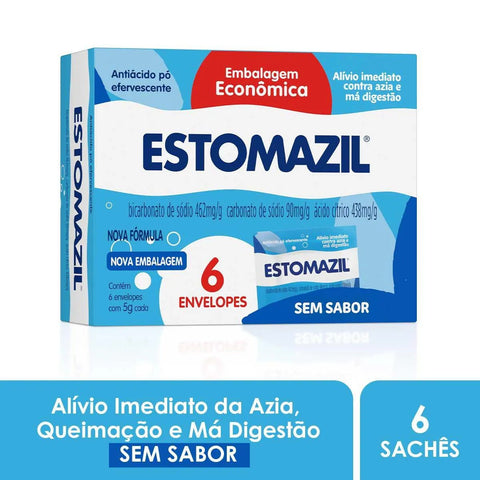 Estomazil 462mg/g + 90mg/g + 438mg/g - 6 x 5 g - Efervescente