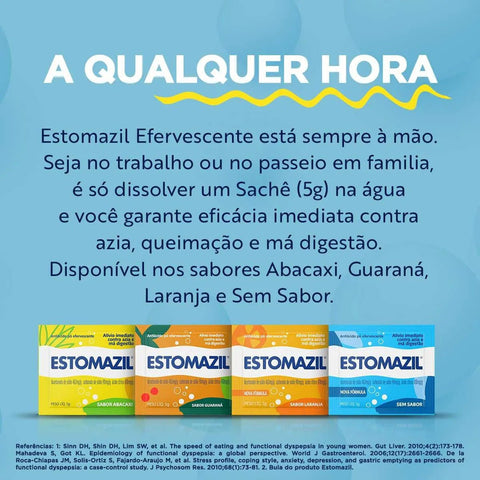 Estomazil 462mg/g + 90mg/g + 438mg/g - 6 x 5 g - Efervescente
