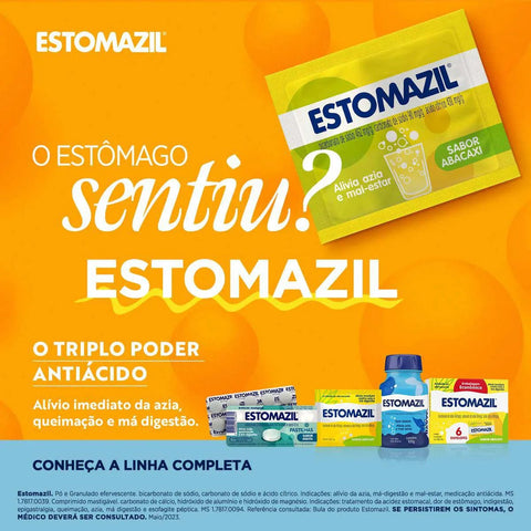 Estomazil 462mg/g + 90mg/g + 438mg/g - 6 x 5 g - Efervescente