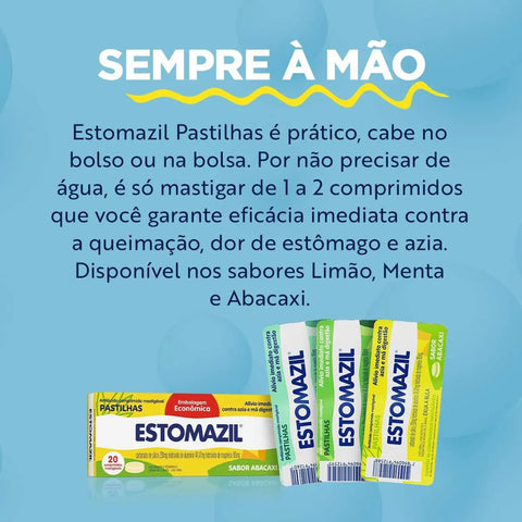 Estomazil Pastilha 230mg + 141,47 + 185mg - 20 Unidades - Comprimido