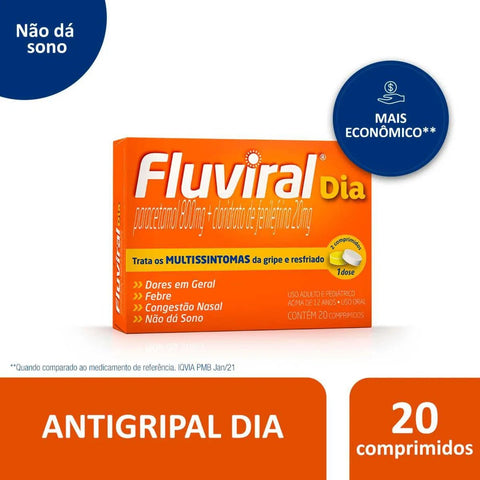 Fluviral Dia 800mg + 20mg - 20 Unidades - Comprimido