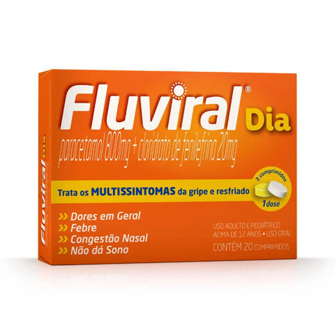 Fluviral Dia 800mg + 20mg - 20 Unidades - Comprimido