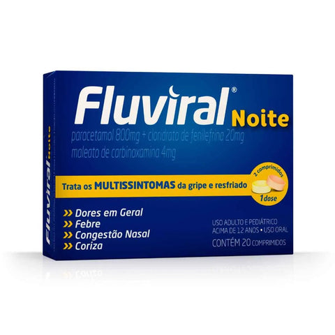 Fluviral Noite 400mg + 20mg + 400mg + 4mg - 20 Unidades - Comprimido