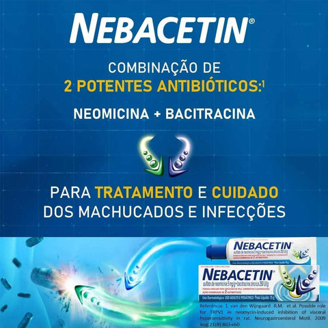 Nebacetin 5mg/g + 250UI/g - 15 g - Pomada