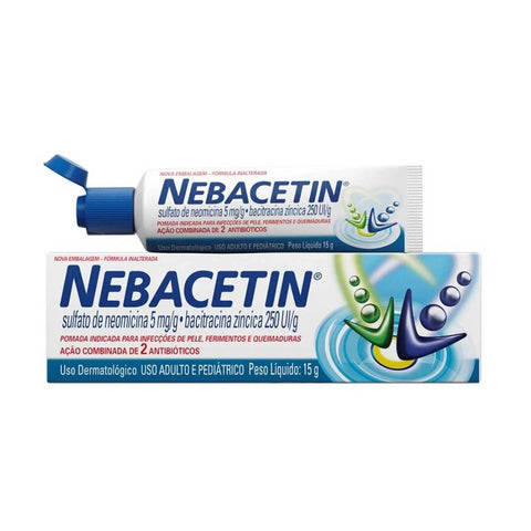 Nebacetin 5mg/g + 250UI/g - 15 g - Pomada
