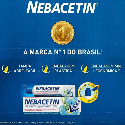 Nebacetin 5mg/g + 250UI/g - 15 g - Pomada