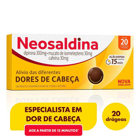 Neosaldina 30mg + 300mg + 30mg - 20 Unidades - Comprimido