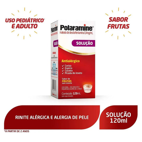 Polaramine 0,4mg/mL - 120 mL - Solução