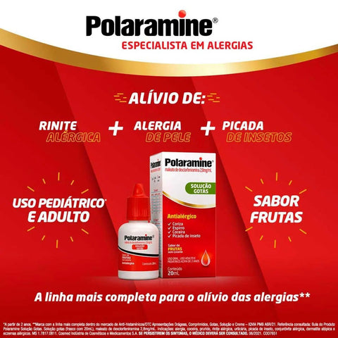 Polaramine 0,4mg/mL - 120 mL - Solução