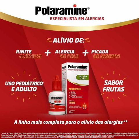 Polaramine 2,8mg/mL - 20 mL - Solução