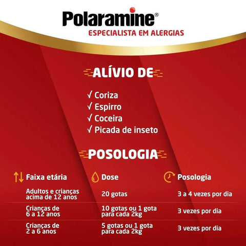 Polaramine 2,8mg/mL - 20 mL - Solução