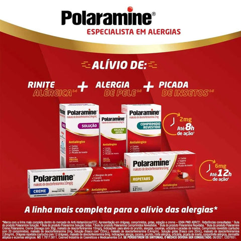 Polaramine 2mg - 20 Unidades - Comprimido