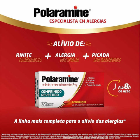 Polaramine 2mg - 20 Unidades - Comprimido