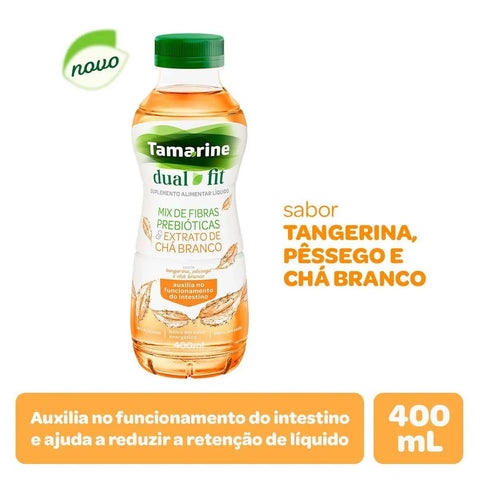 Suplemento Alimentar Líquido Tamarine Dual Fit Sabor Tangerina, Pêssego e Chá Branco 400ml