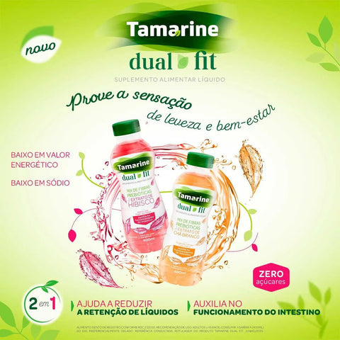 Suplemento Alimentar Líquido Tamarine Dual Sabor Hibisco Com Frutas Vermelhas 400ml
