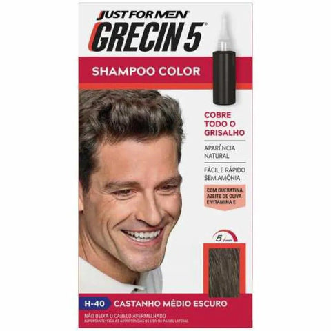 Shampoo Color Grecin 5 - Castanho Médio Escuro Com 60Ml