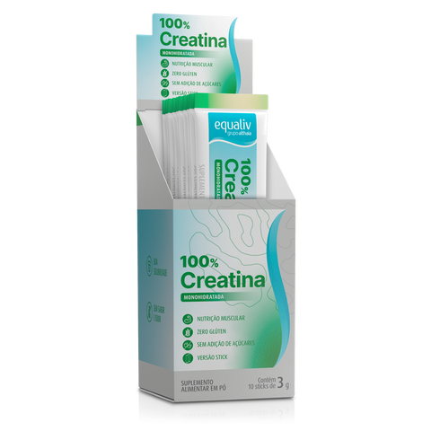 Equaliv Creatina 100% Monohidratada - 10 Sticks