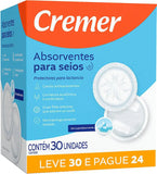 Absorvente Para Seios (Cremer)  30 Unidades
