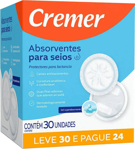 Absorvente Para Seios (Cremer) 30 Unidades