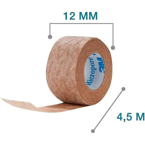Esparadrapo Micropore Cremer 12mm x 4,5M - Cor Bege - 1 Unidade