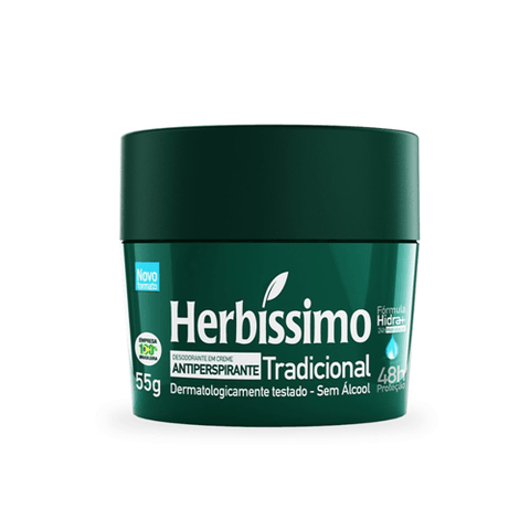 Desodorante Antitranspirante Herbíssimo Tradicional, Creme, 1 Unidade Com 55G